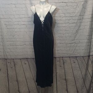 NWT Zara silky lace up front slip dress